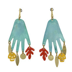 Magic hand brass earrings by Sibilia